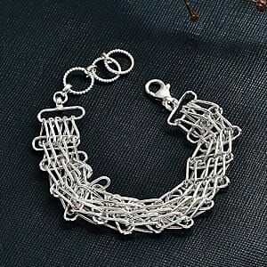 D'Joy Fancy Link Chain Bracelet in Sterling Silver (7.25 In) 11.25 Grams