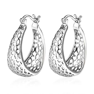 Rhapsody Honeycomb Hoop Earrings in 950 Platinum 9 Grams