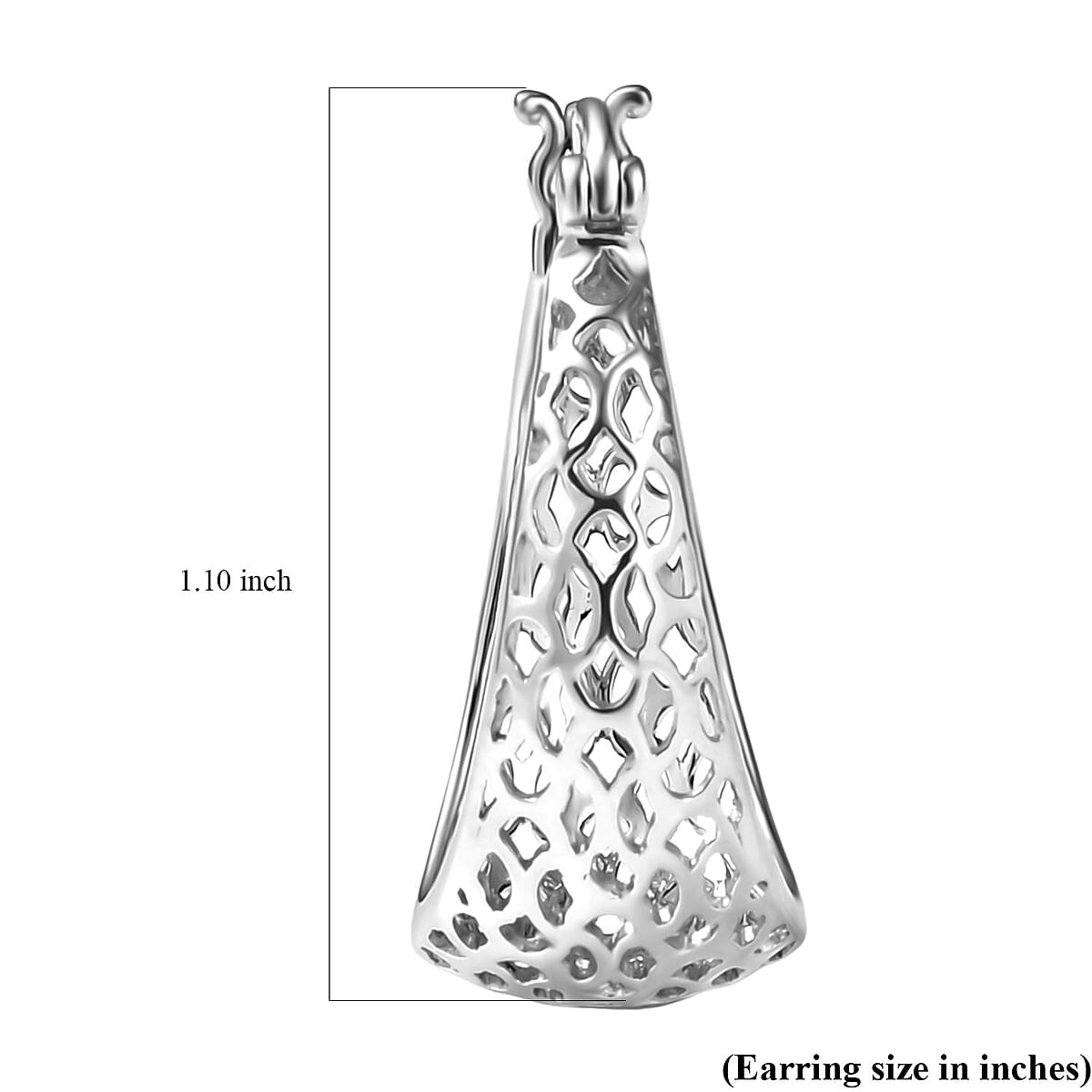 Rhapsody Honeycomb Hoop Earrings in 950 Platinum 9 Grams image number 5