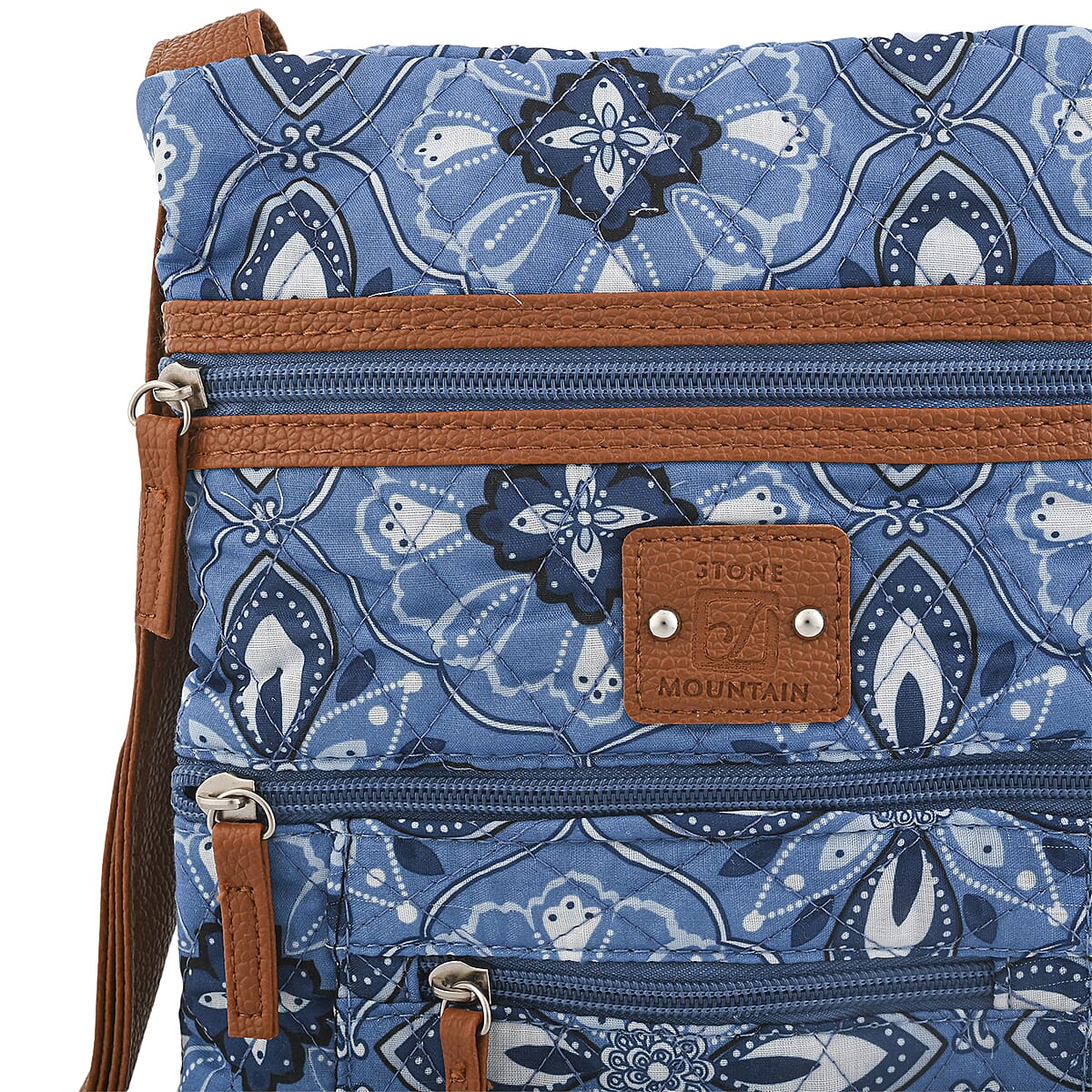 Stone Mountain Denim Baroque Quilted Cotton Crossbody Bag image number 6