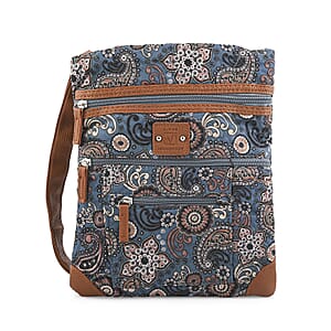 Stone Mountain Black, Grey & Tan Paisley Quilted Cotton Crossbody Bag