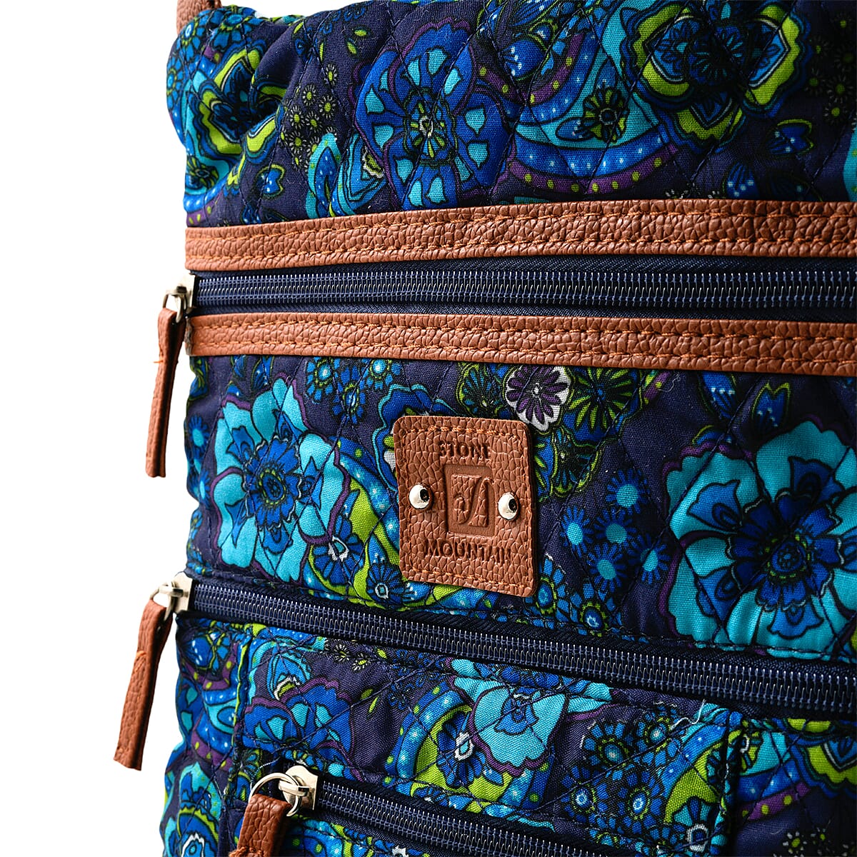 Stone Mountain Navy Paisley Quilted Cotton Crossbody Bag image number 3
