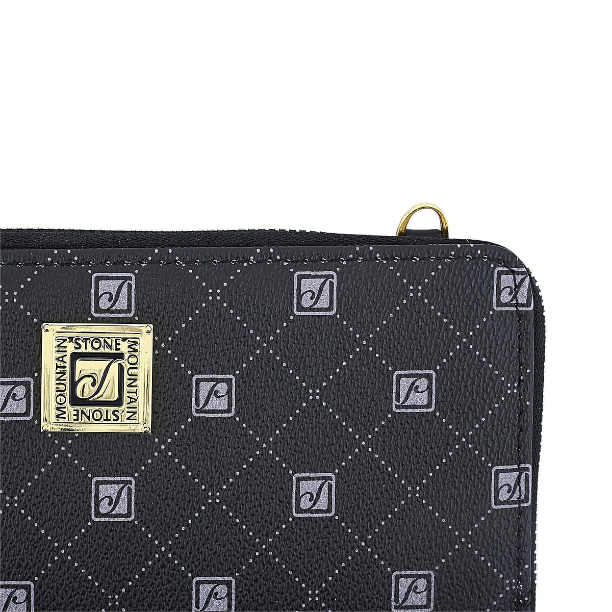 Stone Mountain Black Signature Genuine Leather Crossbody Bag with Wristlet image number 5