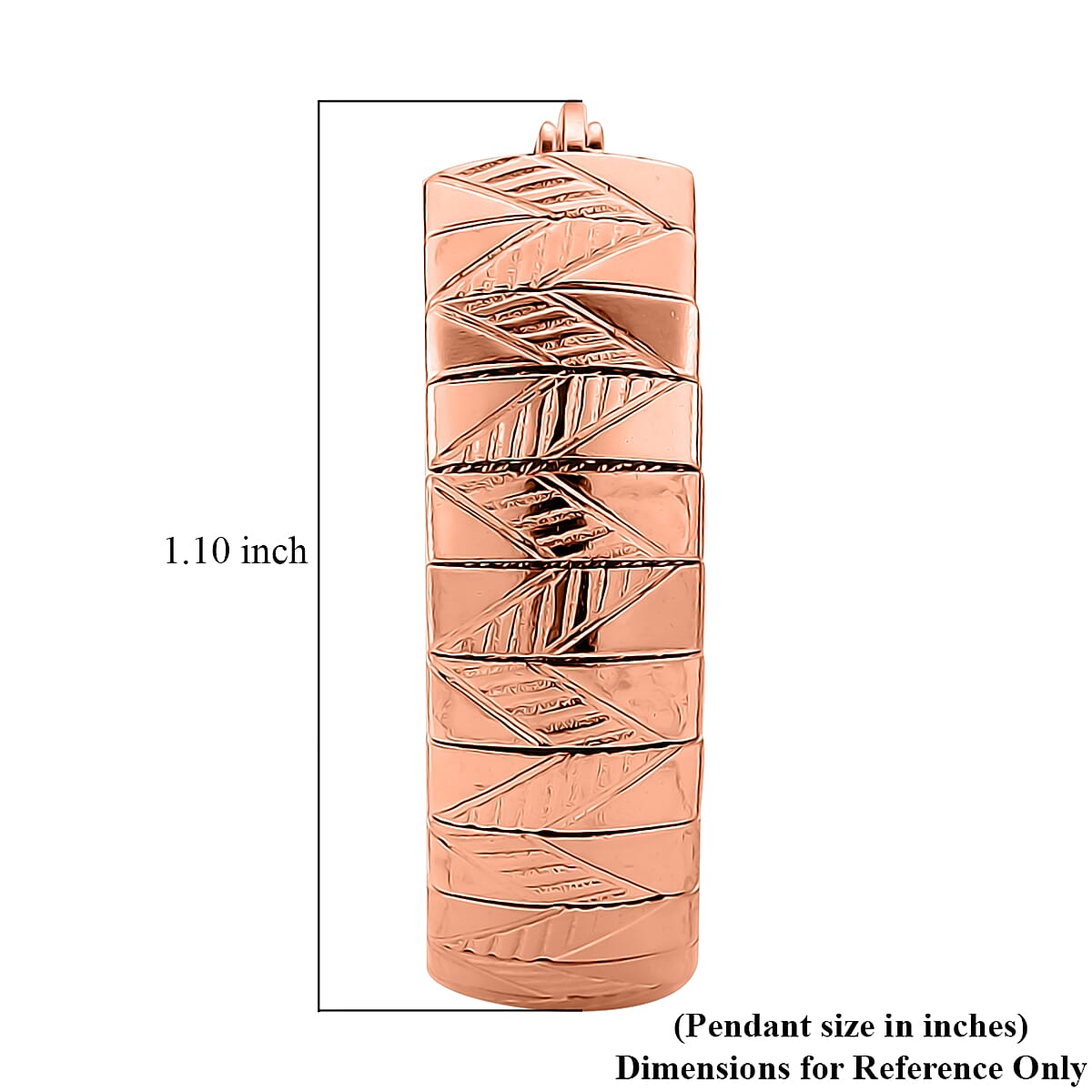 Omega Chain Hoop Earrings in ION Plated RG Stainless Steel image number 5