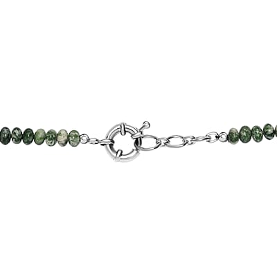 Sesame Jasper and Green Spot Agate 266.00 ctw Beaded Necklace in Platinum Over 20 Inches