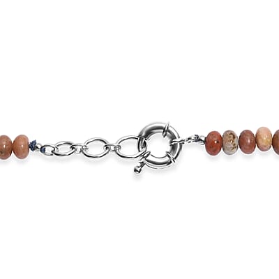 Spice Jasper and Flower Chilli Jasper 303.00 ctw Beaded Necklace in Platinum Over 20 Inches