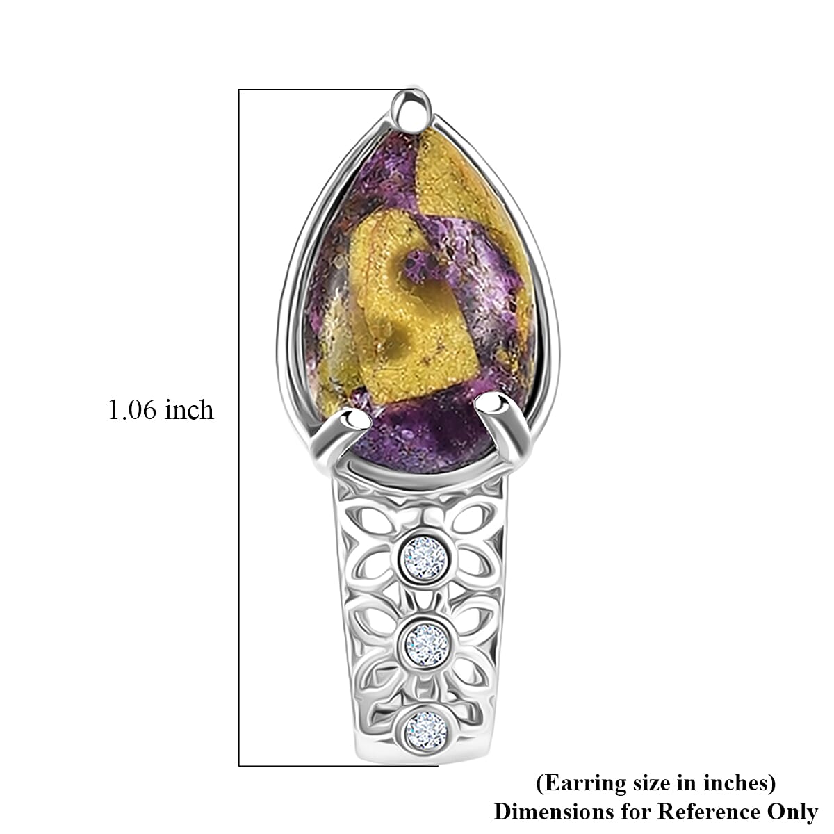 EverTrue Tasmanian Stichtite and White Zircon 5.50 ctw Mystic Earth Drop Earrings in Platinum Bond