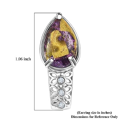 EverTrue Tasmanian Stichtite and White Zircon 5.50 ctw Mystic Earth Drop Earrings in Platinum Bond