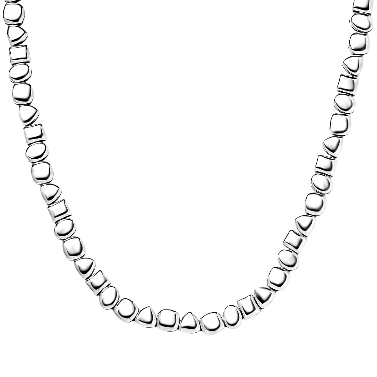 D'Joy Pebble Link Necklace in Rhodium Over Sterling Silver 32.90 Grams 18 Inches  image number 0