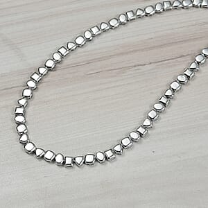D'Joy Pebble Link Necklace in Rhodium Over Sterling Silver 32.90 Grams 18 Inches 