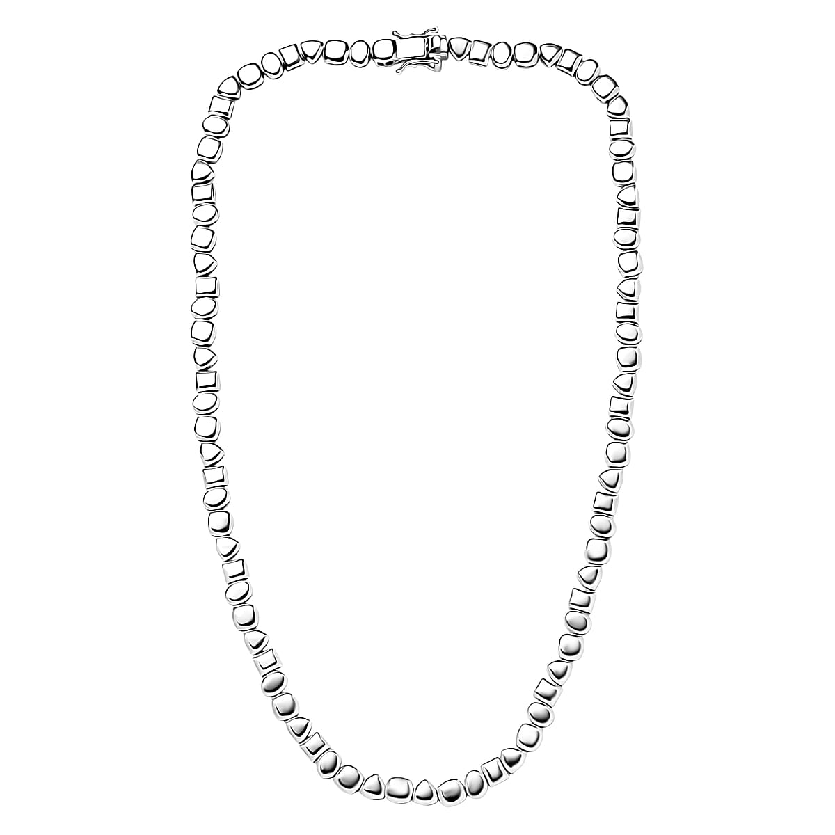 D'Joy Pebble Link Necklace in Rhodium Over Sterling Silver 32.90 Grams 18 Inches  image number 3