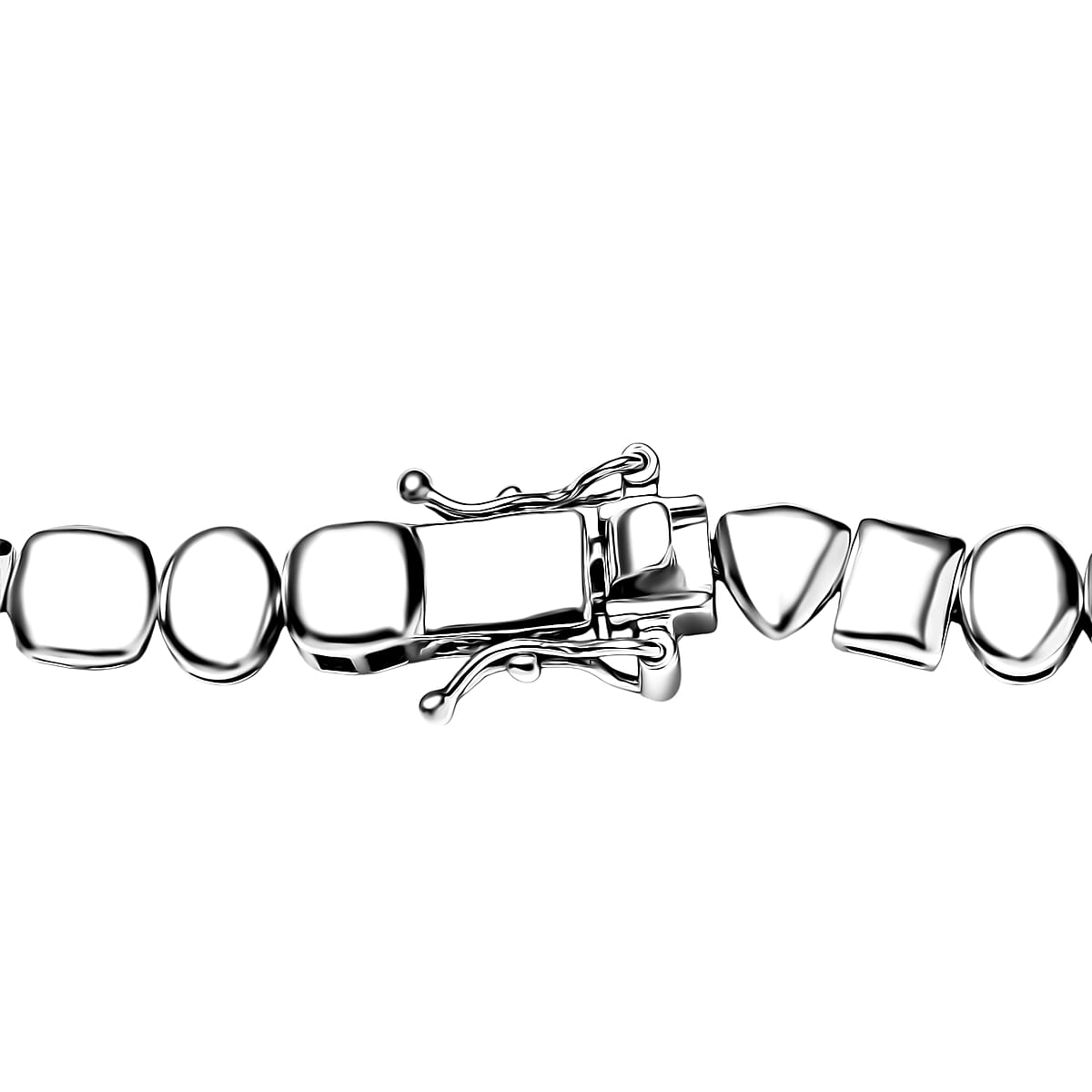 D'Joy Pebble Link Necklace in Rhodium Over Sterling Silver 32.90 Grams 18 Inches  image number 4