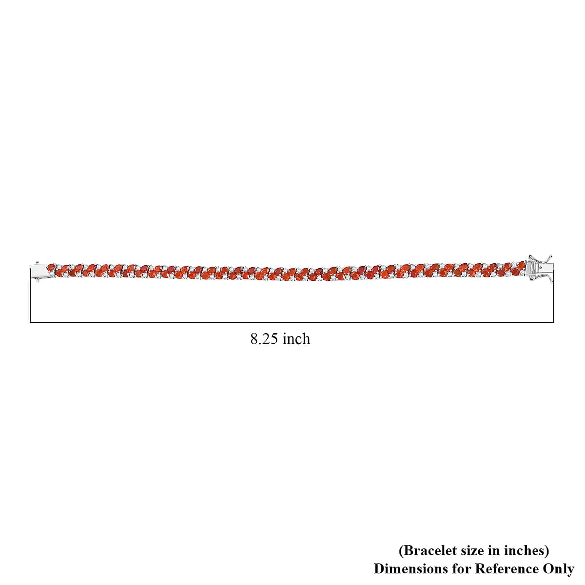 D'Joy Mexican Cherry Fire Opal and Moissanite 8.65 ctw Vine of Fiery Bloom Bracelet in Rhodium Over Sterling Silver (8.00 In) image number 4