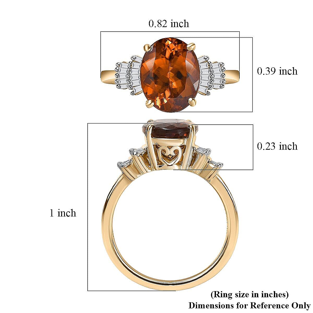 Luxoro AAA Golden Turkizite and I2 Diamond 3.75 ctw Ring in 10K Yellow Gold (Size 10.0) image number 5