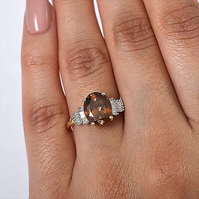 Luxoro 10K Yellow Gold AAA Golden Turkizite, Diamond (I2) Ring (Size 12.0) 3.75 ctw