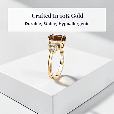 Luxoro 10K Yellow Gold AAA Golden Turkizite, Diamond (I2) Ring (Size 12.0) 3.75 ctw