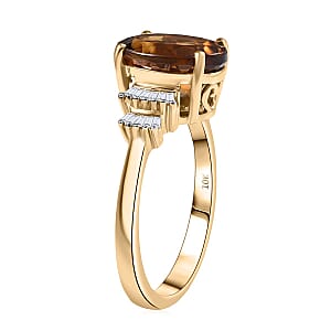 Luxoro 10K Yellow Gold AAA Golden Turkizite, Diamond (I2) Ring (Size 7.0) 3.75 ctw
