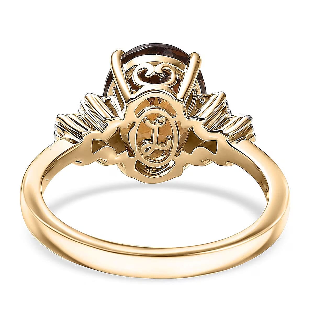 Luxoro 10K Yellow Gold AAA Golden Turkizite, Diamond (I2) Ring (Size 7.0) 3.75 ctw image number 6