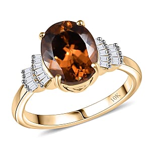 Luxoro 10K Yellow Gold AAA Golden Turkizite, Diamond (I2) Ring (Size 8.0) 3.75 ctw