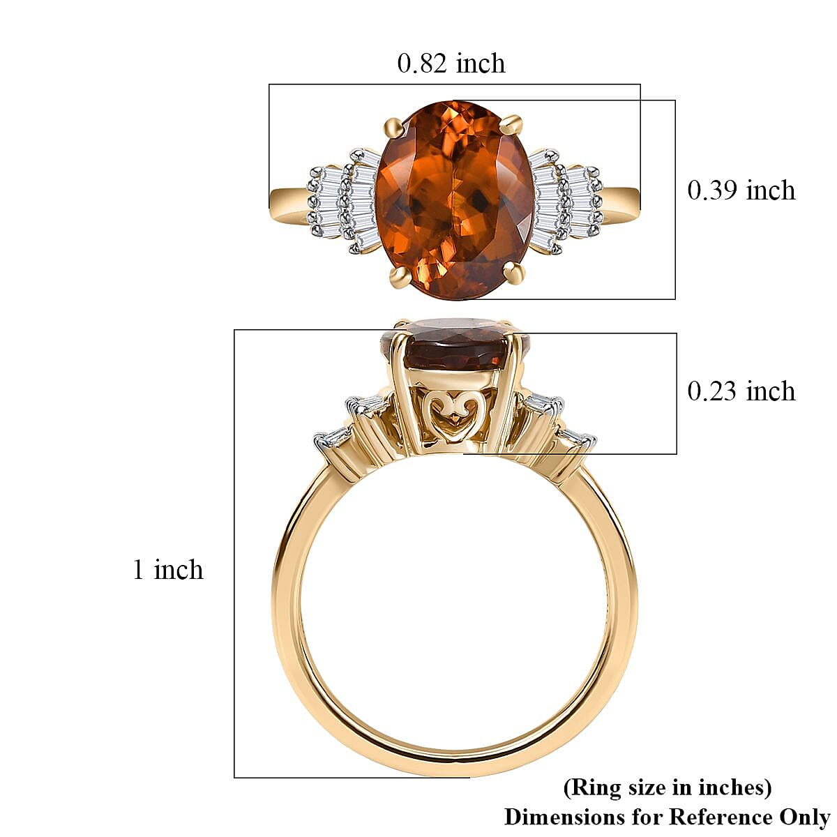 Luxoro 10K Yellow Gold AAA Golden Turkizite, Diamond (I2) Ring (Size 9.0) 3.75 ctw image number 5
