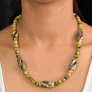 Spice Jasper 271.00 ctw Necklace in Goldtone 20 Inches