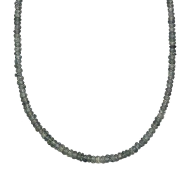 Green Sapphire 45.00 ctw Necklace in Rhodium Over Sterling Silver 18 Inches
