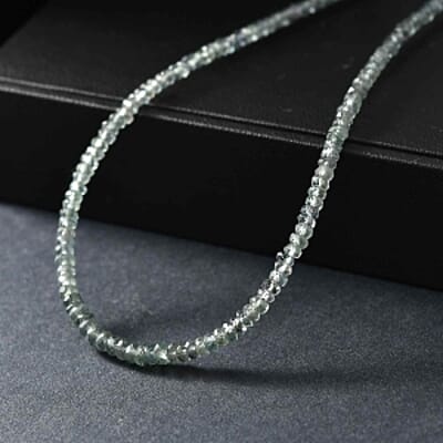 Green Sapphire 45.00 ctw Necklace in Rhodium Over Sterling Silver 18 Inches