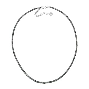 Green Sapphire 45.00 ctw Necklace in Rhodium Over Sterling Silver 18 Inches