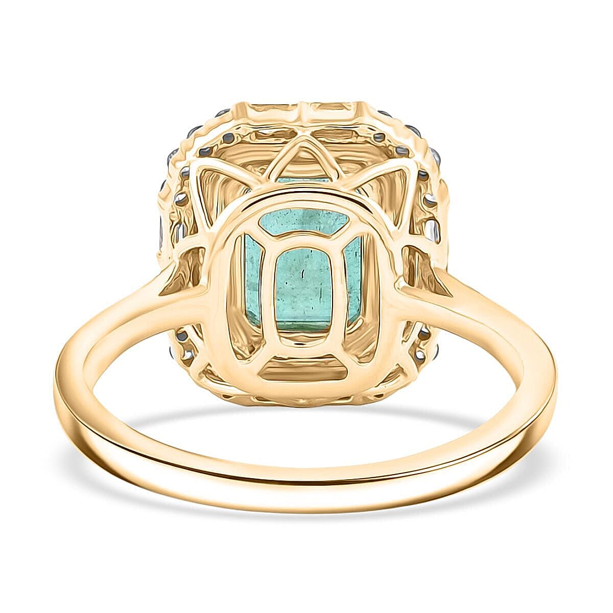 Certified & Appraised Luxoro 10K Yellow Gold AAA Kagem Zambian Emerald, Diamond (I2) (0.44 cts) Ring (Size 10.5) 2.20 ctw image number 4