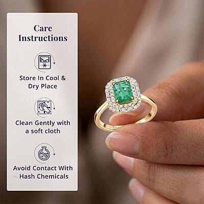Certified and Appraised Luxoro AAA Kagem Zambian Emerald, Diamond Ring in 10K Yellow Gold 2.20 ctw (Size 9.0)