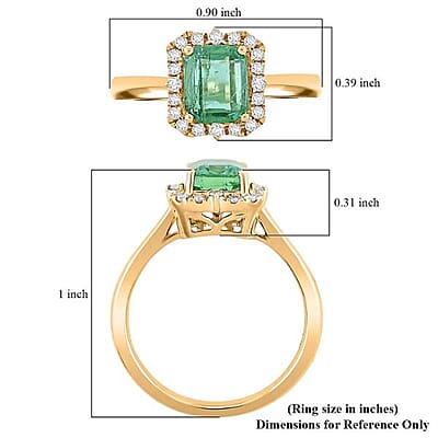 Certified & Appraised Luxoro AAA Kagem Zambian Emerald, Diamond Ring in 10K Yellow Gold 1.70 ctw (Size 10.0)