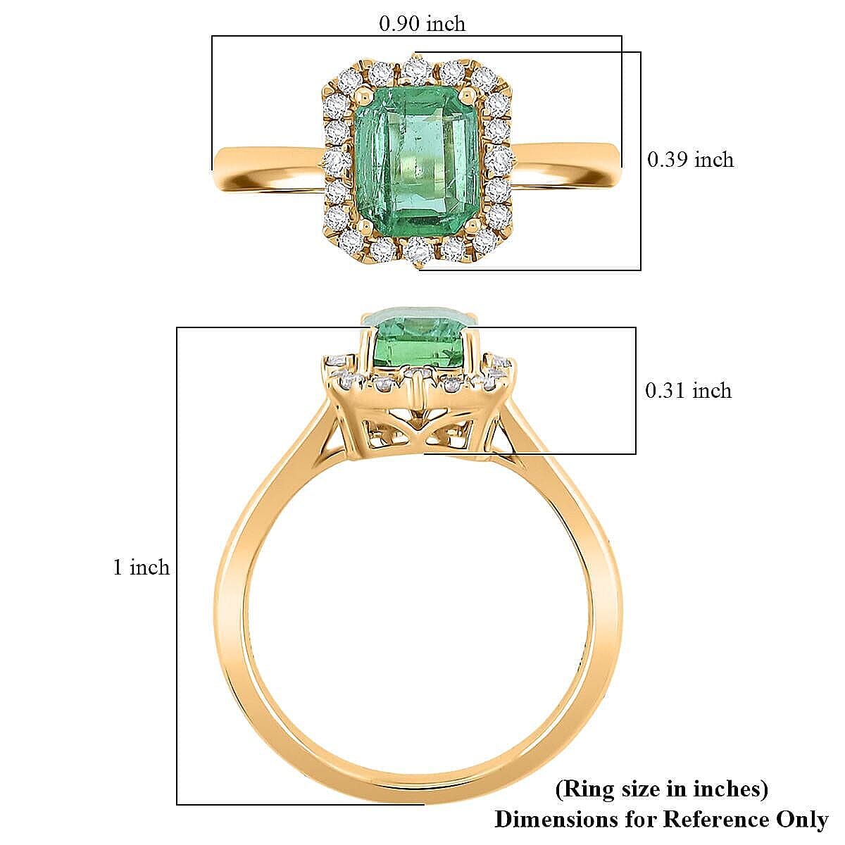 Certified Luxoro AAA Kagem Zambian Emerald, Diamond Ring in 10K Yellow Gold 1.70 ctw (Size 5.0) image number 5