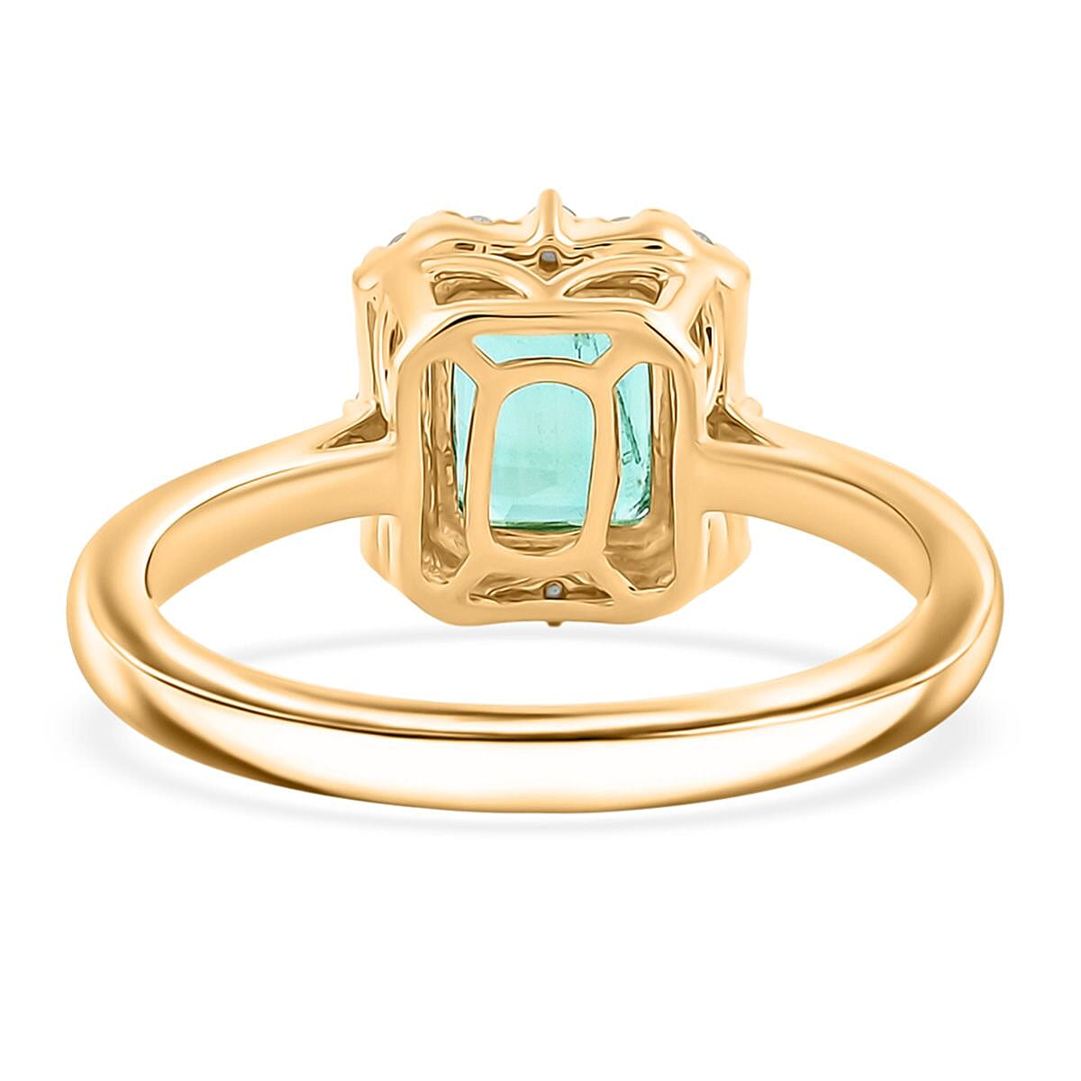 Certified & Appraised Luxoro AAA Kagem Zambian Emerald and I2 Diamond 1.70 ctw Ring in 10K Yellow Gold (Size 6.0) image number 4