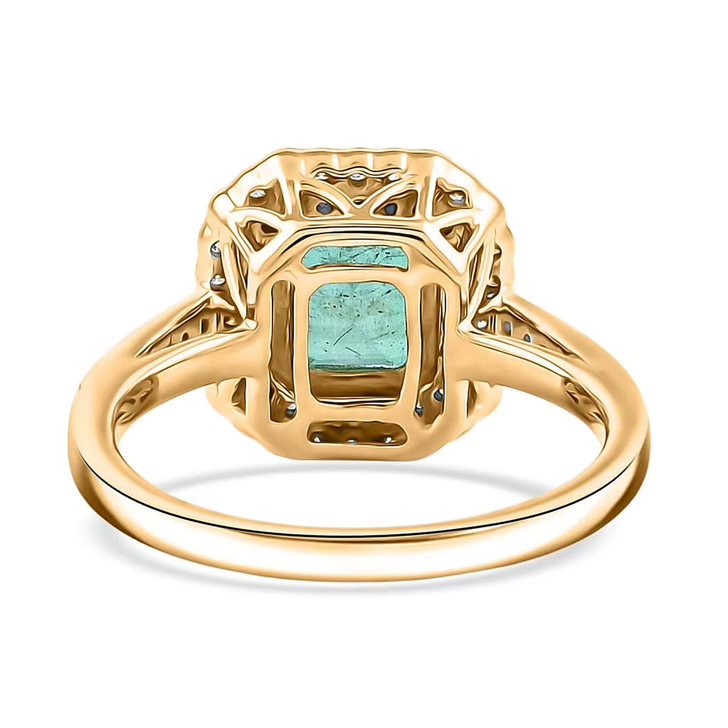 Certified & Appraised Luxoro AAA Gemfield Zambian Emerald and I2 Diamond 2.02 ctw Ring in 10K Yellow Gold (Size 6.0)