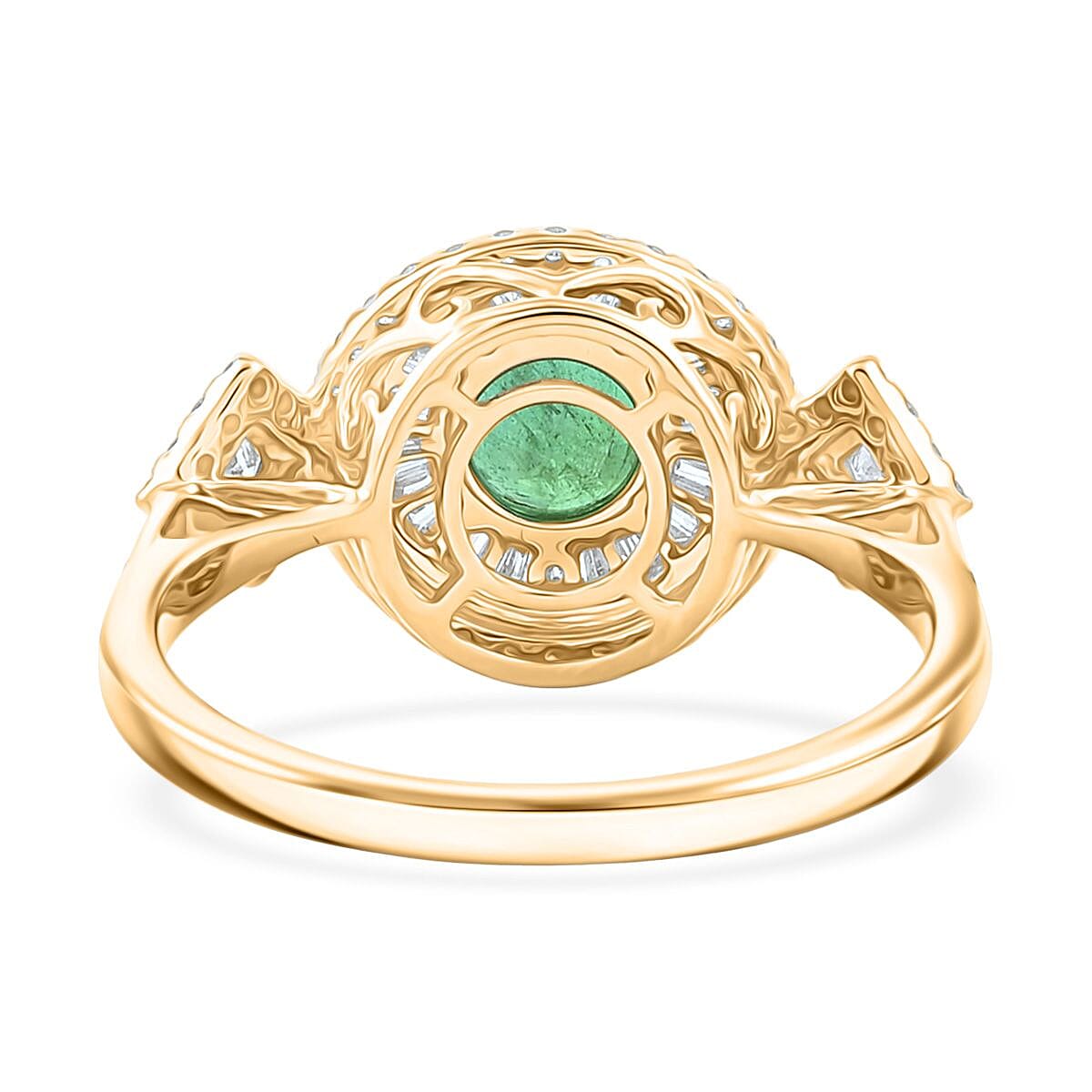 Certified & Appraised Luxoro AAA Kagem Zambian Emerald and I2 Diamond 2.00 ctw Ring in 10K Yellow Gold (Size 6.0) 4.20 Grams image number 4