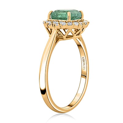 Certified & Appraised Luxoro AAA Kagem Zambian Emerald and I2 Diamond 2.50 ctw Ring in 10K Yellow Gold (Size 10.0)