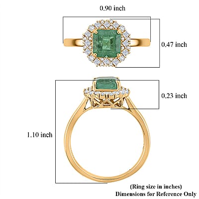 Certified & Appraised Luxoro AAA Kagem Zambian Emerald and I2 Diamond 2.50 ctw Ring in 10K Yellow Gold (Size 10.0)
