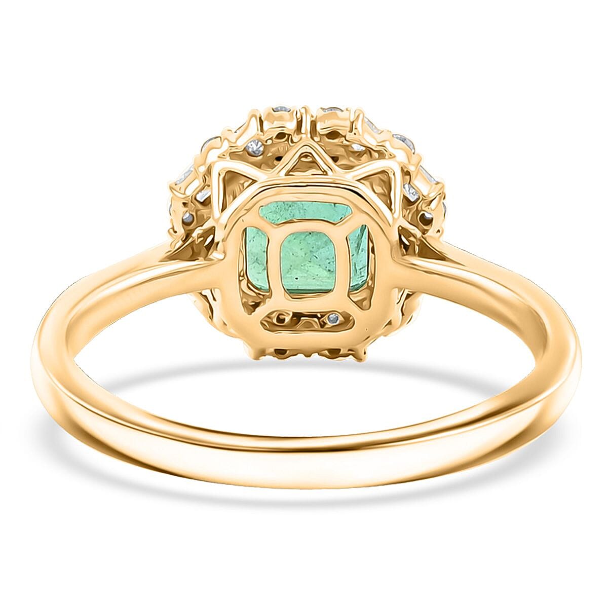 Certified & Appraised Luxoro AAA Kagem Zambian Emerald and I2 Diamond 2.50 ctw Ring in 10K Yellow Gold (Size 6.0) image number 4