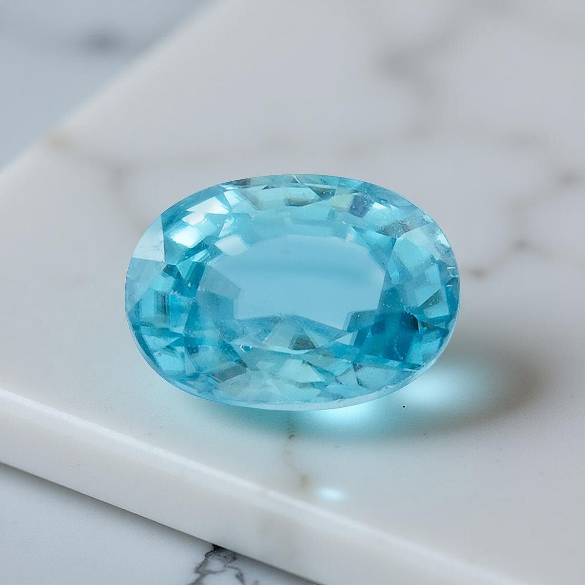 AAAA Cambodian Blue Zircon (Ovl 7x5 mm) 1.20 ctw image number 1