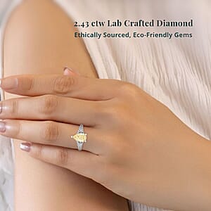 Luxuriant Lab Grown Yellow and White Diamond Ring in 14K White Gold 2.43 ctw (Size 10.0)