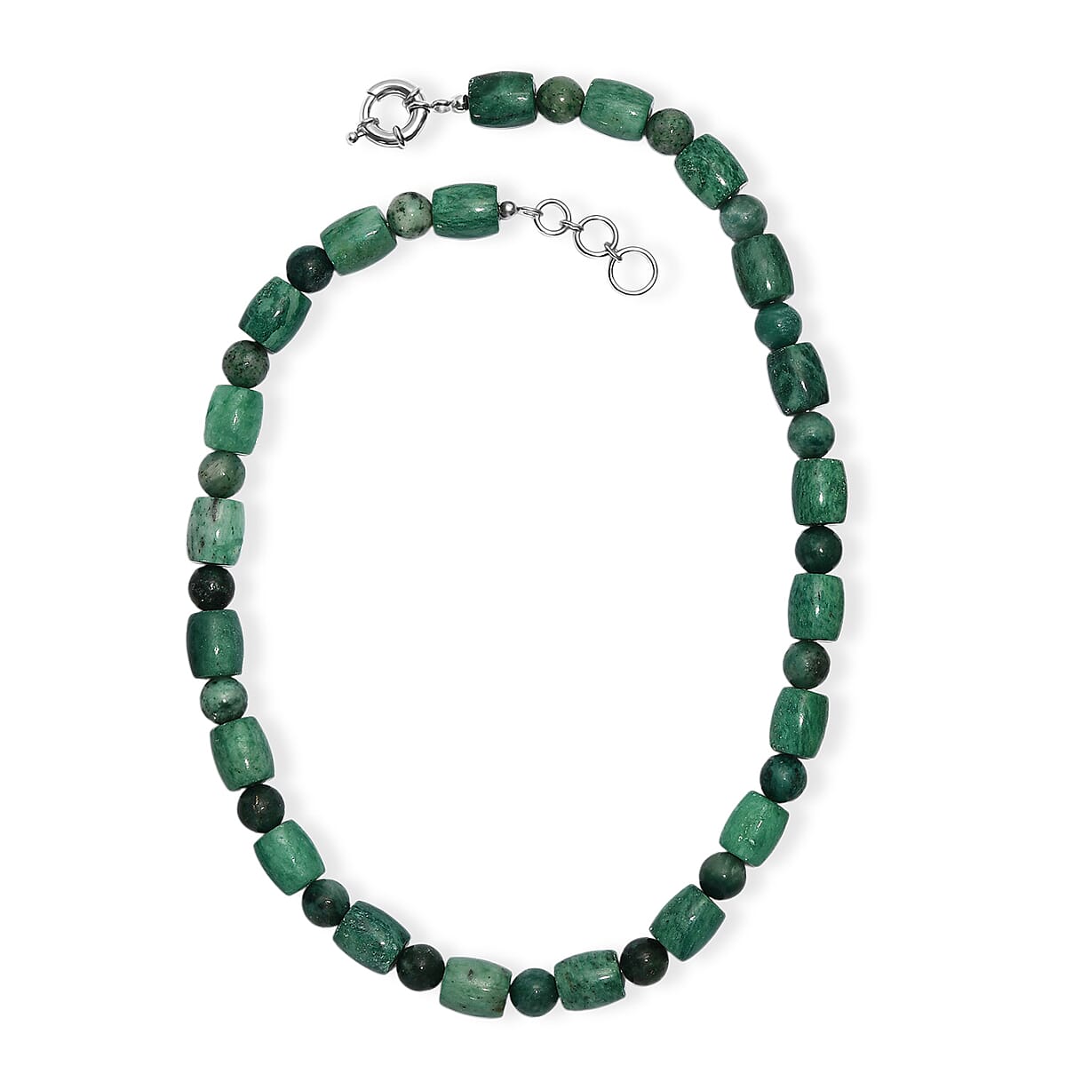 EverTrue Green Jasper 490.00 ctw Beaded Necklace in Platinum Over 20 Inches  image number 3