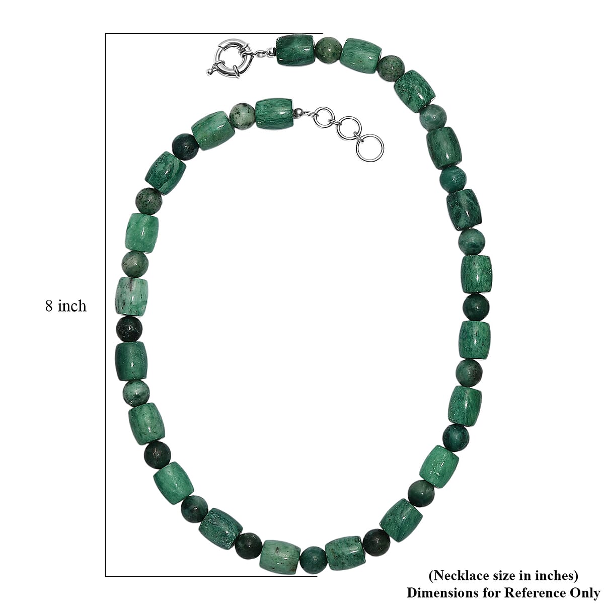 EverTrue Green Jasper 490.00 ctw Beaded Necklace in Platinum Over 20 Inches  image number 5