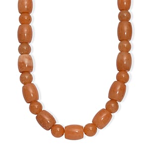 EverTrue Red Aventurine 490.00 ctw Beaded Necklace in Platinum Over 20 Inches 