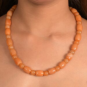 EverTrue Red Aventurine 490.00 ctw Beaded Necklace in Platinum Over 20 Inches 