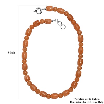 EverTrue Red Aventurine 490.00 ctw Beaded Necklace in Platinum Bond 20 Inches