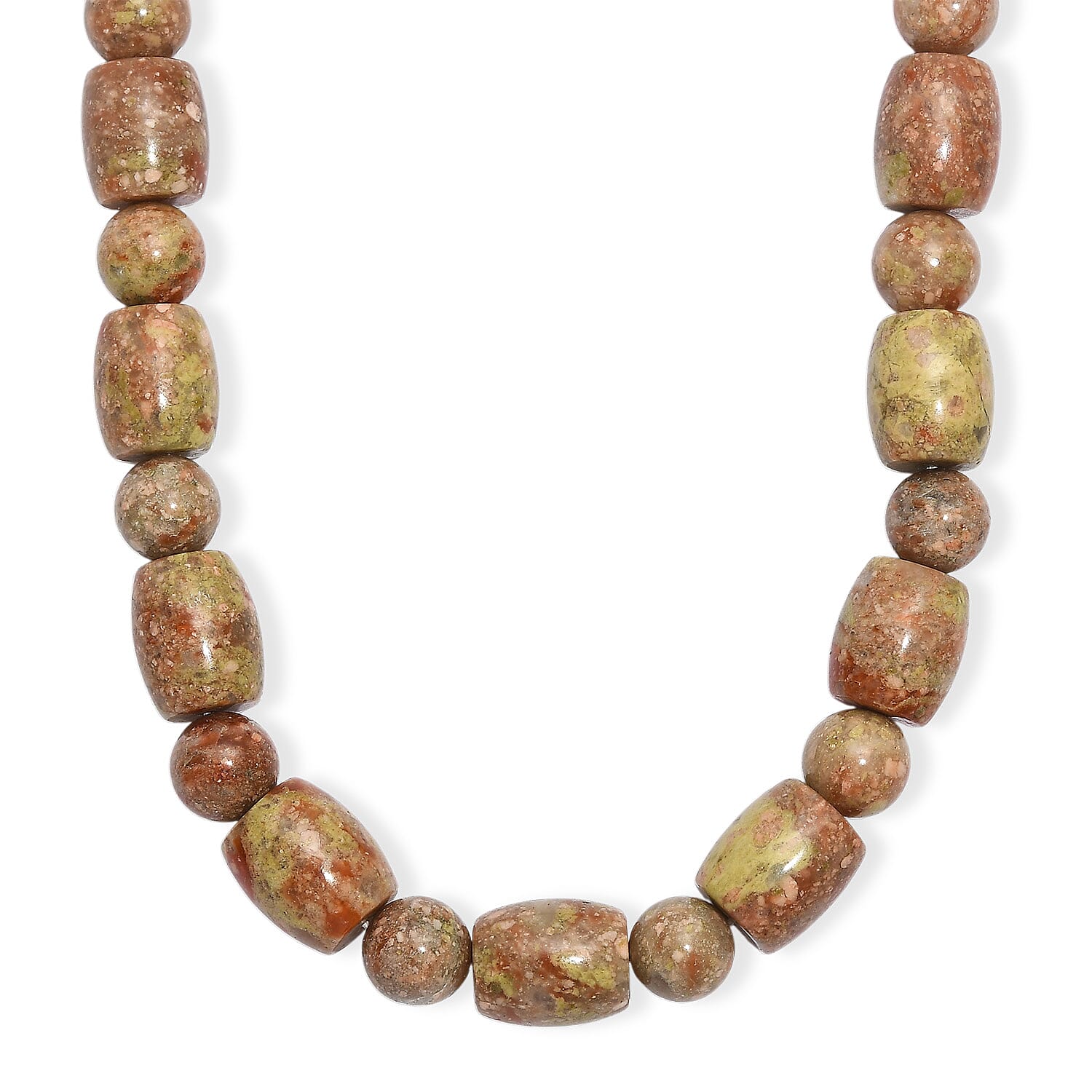 EverTrue Autumn Jasper 490.00 ctw Beaded Necklace in Platinum Bond 20 Inches