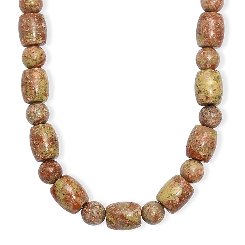 EverTrue Autumn Jasper 490.00 ctw Beaded Necklace in Platinum Bond 20 Inches