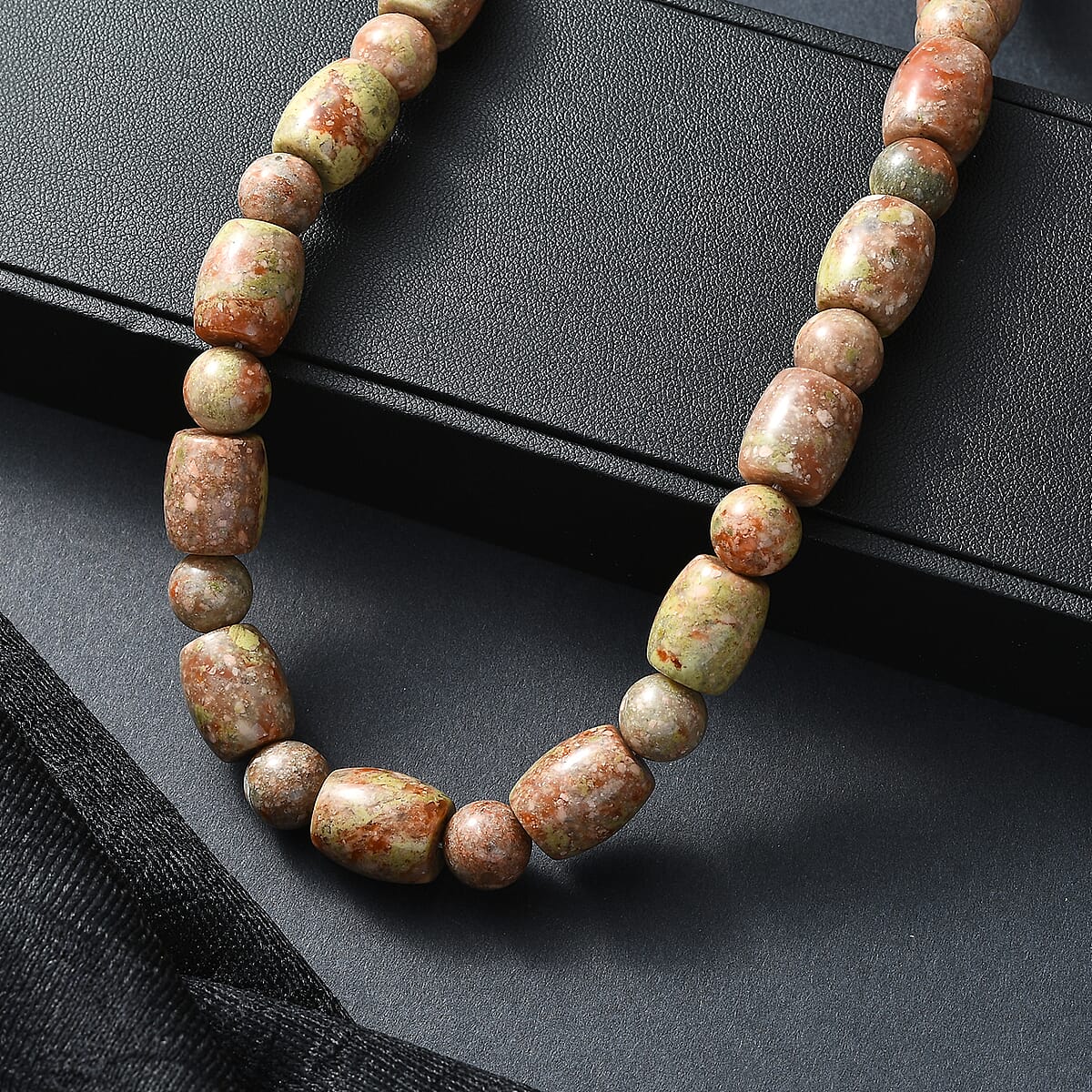 EverTrue Autumn Jasper 490.00 ctw Beaded Necklace in Platinum Over 20 Inches  image number 1