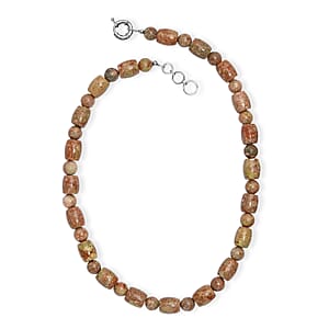 EverTrue Autumn Jasper 490.00 ctw Beaded Necklace in Platinum Over 20 Inches 