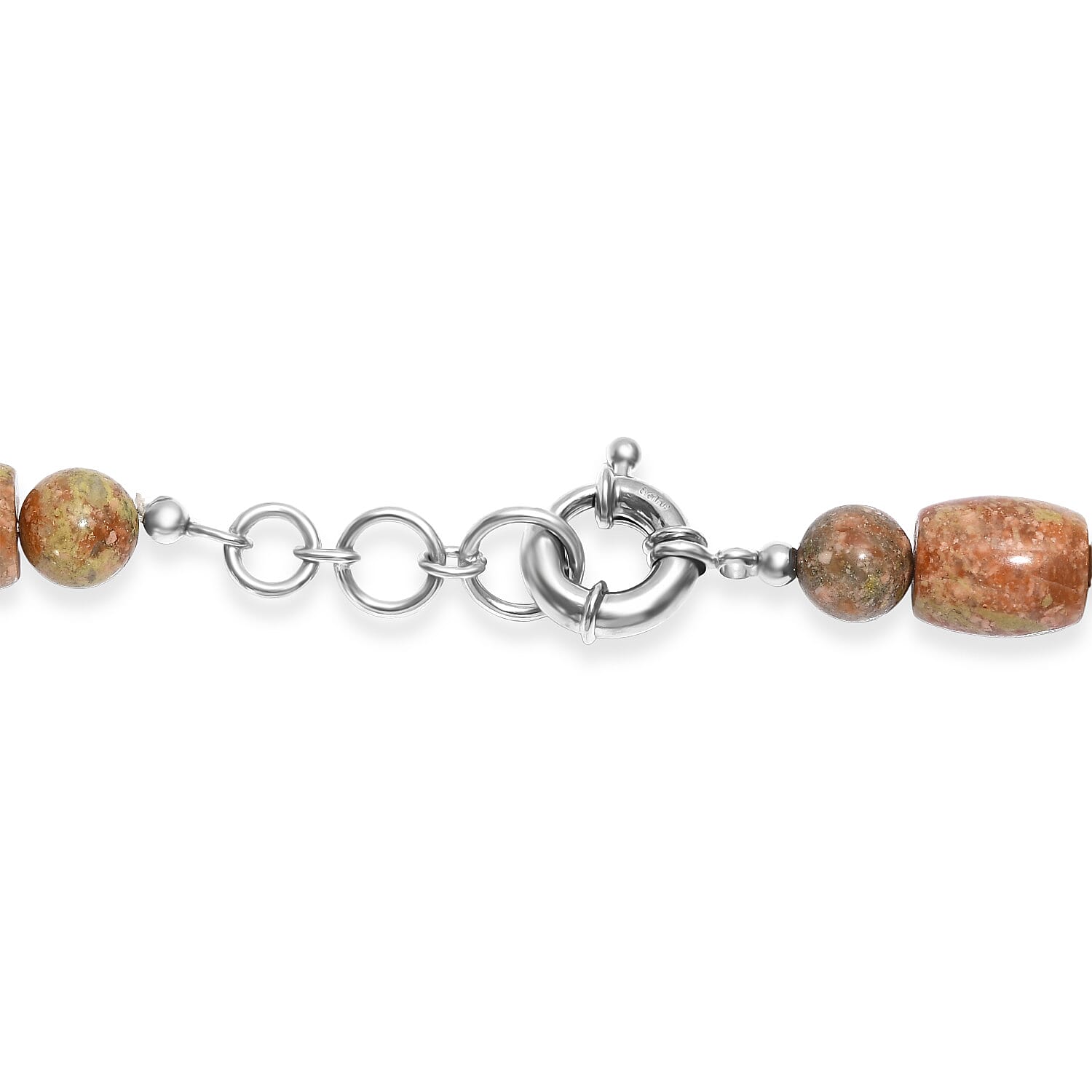EverTrue Autumn Jasper 490.00 ctw Beaded Necklace in Platinum Bond 20 Inches